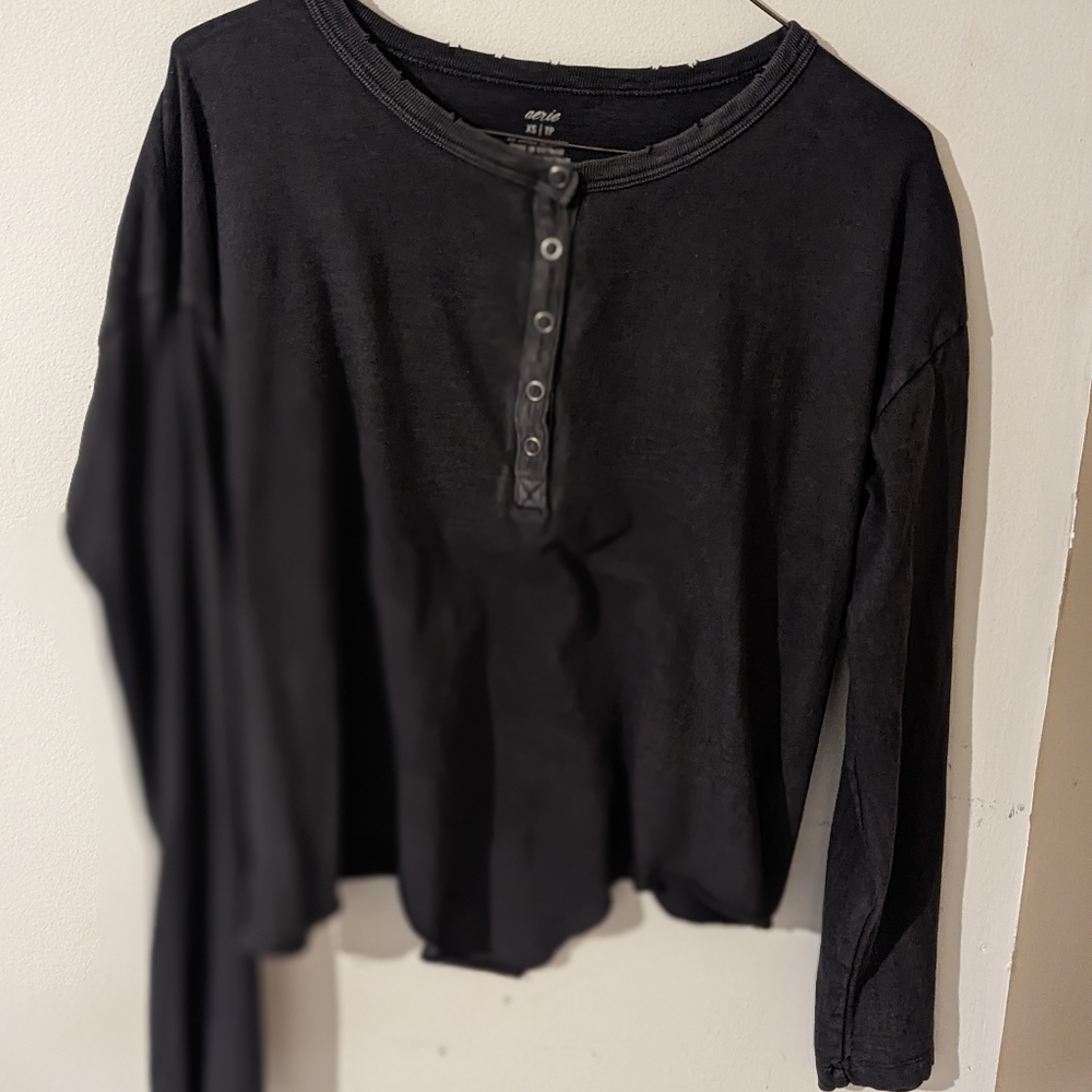 Aerie XS Long Sleeve Oversized Lounge wear Top